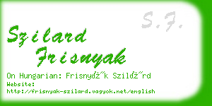 szilard frisnyak business card